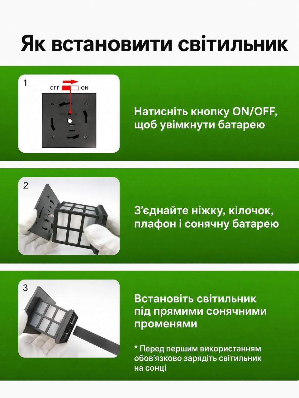 Садові світильники вночі